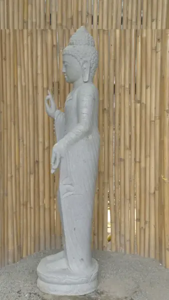 Product image 5 of the product “Standing Buddha - Abhaya mudra made of Riverstone, ca. 175 cm High ”